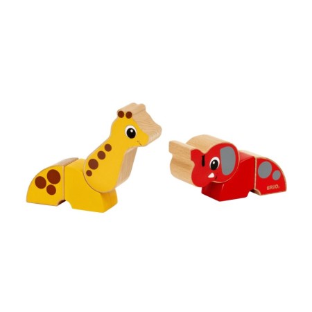 Jucarie educativa Brio girafa si elefant magnetici
